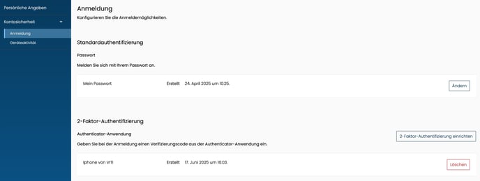 2FA eingerichtet