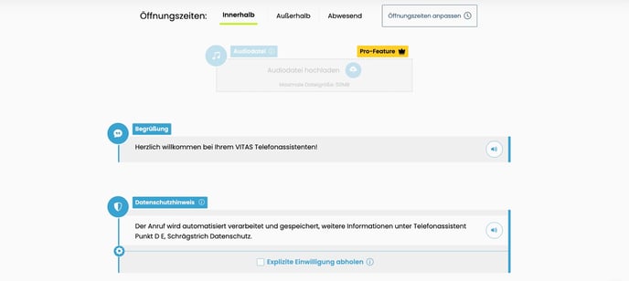 Begrüßung einstellen_Neuer Header