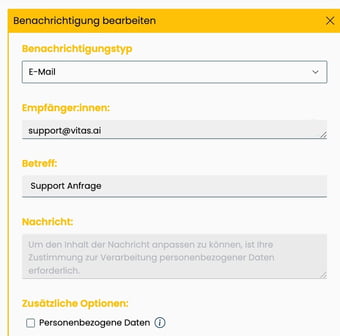 Benachtrichtigungselement E-Mail