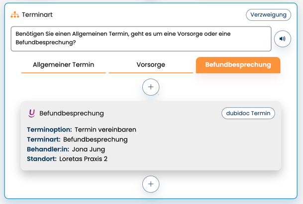 Terminauswahl dubidoc