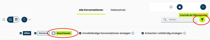 Geschlossene Konversationen ausblenden